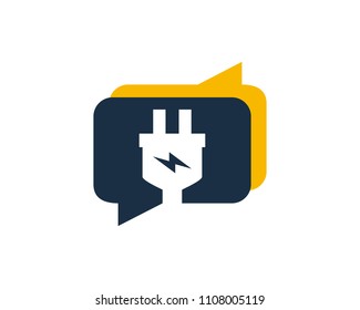Electric Talk Icon Logo Design Element