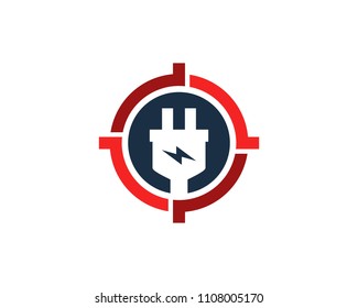 Electric Target Icon Logo Design Element