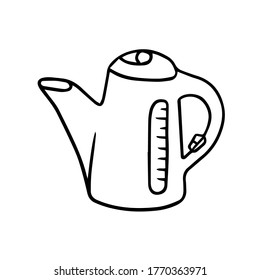 Electric tea pot icon doodle isolated
