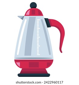 Dibujo de dibujos animados de vectores de té y agua eléctricos aislados en un fondo blanco.