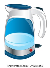 Electric teapot on white background is insulated