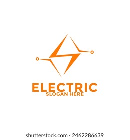 Electric Tech Logo Vektorgrafik, Creative Thunderbolt mit Technologie Logo Vektorgrafik Vorlage