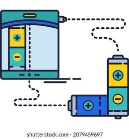 Electric technology icon power and energy vector. Wire connection circuit, panel and plug symbol. Electrician box and pictogram pictogram