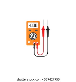 Electric tester flat icon, build & repair elements, construction tool, a colorful solid pattern on a white background, eps 10.