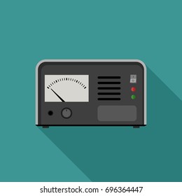 Electric tester flat icon with long shadow.