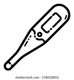 Elektrisches Thermometer-Flachsymbol einzeln auf weißem Hintergrund