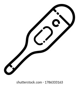 Electric Thermometer Flat Icon Isolated On White Background