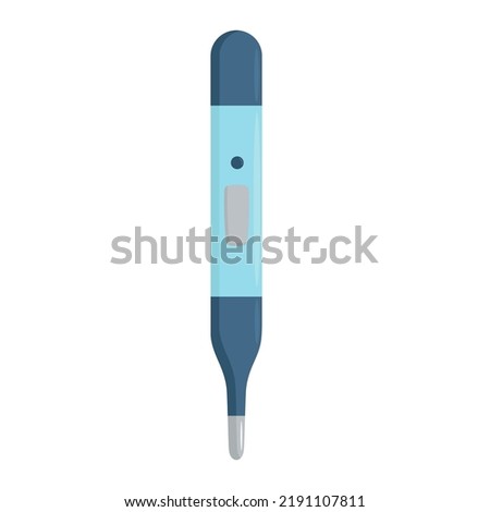 Electric thermometer line icon on white background