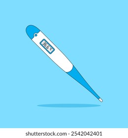Das elektrische Thermometer zur Messung der Körpertemperatur ist flach dargestellt.