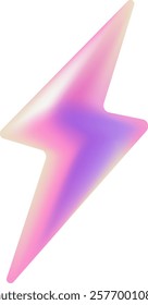 electric thunder icon emoji pink and purple gradient Abstract 3D Shapes Sticker