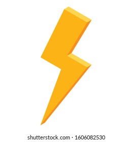 Electric thunderbolt icon. Isometric of electric thunderbolt vector icon for web design isolated on white background