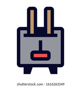 Electric Toaster. Simple Vector Color Icon.