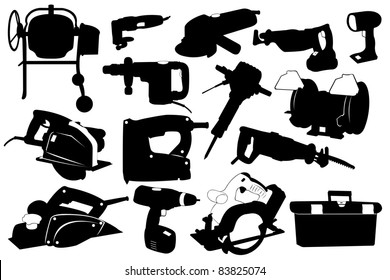 Electric tools isolated on white