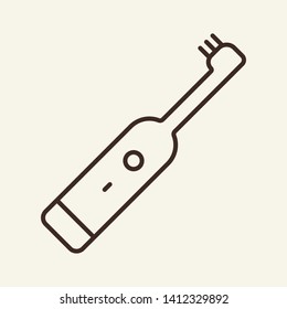 Electric Tooth Brush Line Icon. Toothbrush, Device, Technology. Stomatology Concept. Vector Illustration Can Be Used For Topics Like Oral Hygiene, Healthcare, Dental Care