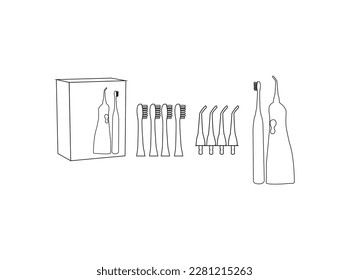 electric tooth brush set vector design and illustration. electric tooth brush set vector art, icons, and vector images. electric tooth brush set vector design and outline.