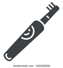 electric toothbrush black icon on white background