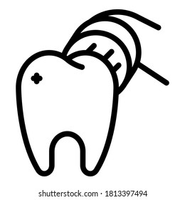 Electric toothbrush clean tooth icon. Outline electric toothbrush clean tooth vector icon for web design isolated on white background