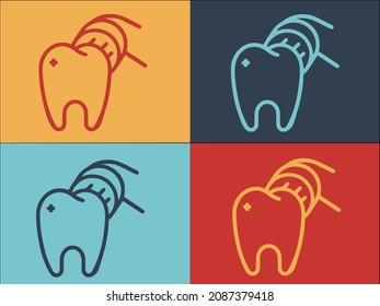 Plantilla de logotipo de limpieza de cepillos de dientes eléctricos, icono sencillo plano de dientes, cepillo, cuidado
