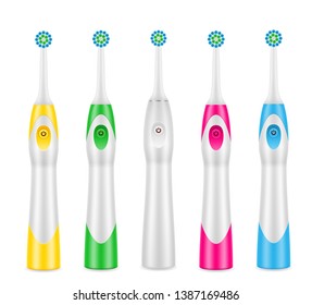 electric toothbrush for cleaning teeth and hygiene dental dentist vector illustration isolated on white background