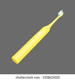 cepillo de dientes eléctrico para la limpieza de dientes aislados en el fondo, estilo de dibujo plano para el diseño de ícono de cepillo de dientes eléctrico. Elemento para limpiar dientes. Ilustración del equipo dental. Herramienta de cuidado dental