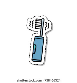 electric toothbrush doodle icon