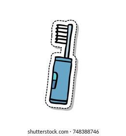 electric toothbrush doodle icon