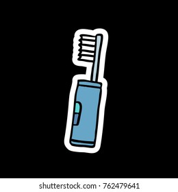 electric toothbrush doodle icon