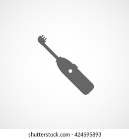 Electric Toothbrush Flat Icon On White Background