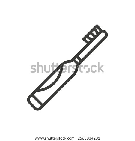 Electric Toothbrush Icon Depicting a Modern Cleaning Device in Black and White