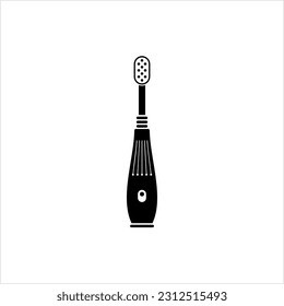 Elektrisches Zahnbürstensymbol, Elektronische Zahnradreinigung Vektorgrafik-Illustration