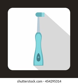 Electric toothbrush icon in flat style on a white background