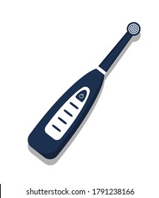 Electric toothbrush icon isolated on white background. Element for cleaning teeth. Dentistry equipment illustration. Vector tooth care tool in flat style.
