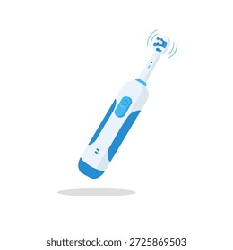 Icono de cepillo de dientes eléctrico aislado sobre fondo blanco. Elemento para la limpieza de dientes. Equipo de odontología ilustración. Herramienta de cuidado dental de Vector en estilo plano.