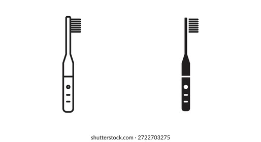 Ícone de escova de dentes elétrica vetor isolado Ilustração. Pictograma vetorial para web e app