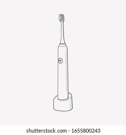 Electric toothbrush icon line element. Vector illustration of electric toothbrush icon line isolated on clean background for your web mobile app logo design.