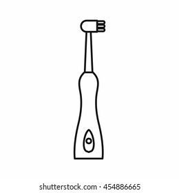 Electric toothbrush icon in outline style on a white background