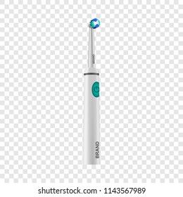 Electric toothbrush icon. Realistic illustration of electric toothbrush vector icon for on transparent background