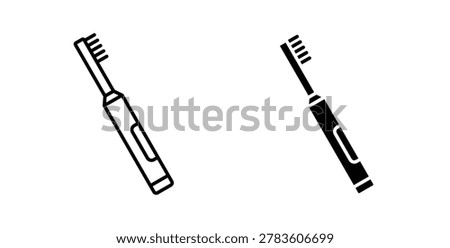 Electric toothbrush icon simple illustration set. Black and white icons