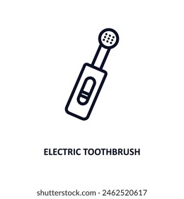 electric toothbrush icon. Thin line electric toothbrush icon from medical collection. Outline vector isolated on white background. Editable electric toothbrush symbol can be used web and mobile