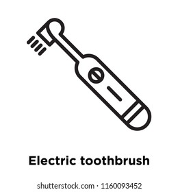 Electric toothbrush icon vector isolated on white background, Electric toothbrush transparent sign , line and outline elements in linear style