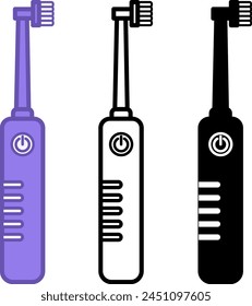 Electric Toothbrush Icons. Vector Icons of Teeth Cleaning Equipment. Oral hygiene. Medicine and Dentistry Concept