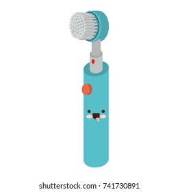electric toothbrush kawaii colorful silhouette vector illustration