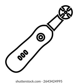 Electric toothbrush line icon design. Electric toothbrush thin black outline symbol vector illustration. editable stroke icon on transparent background.