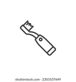 Electric toothbrush line icon. linear style sign for mobile concept and web design. Electric tooth brush outline vector icon. Symbol, logo illustration. Vector graphics