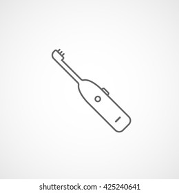 Electric Toothbrush Line Icon On White Background