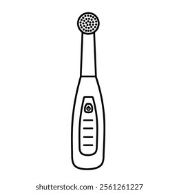 Electric toothbrush outline icon isolated on white background.