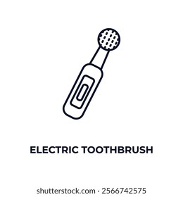 electric toothbrush outline icon. Linear vector from health and medical concept. Thin line electric toothbrush icon isolated on white background