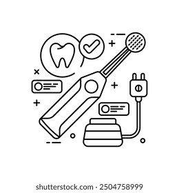Electric Toothbrush Outline Icon, Vector illustration