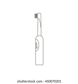 Electric toothbrush path illustration on the white background. Vector illustration