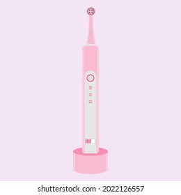 Electric toothbrush pink illustration vector